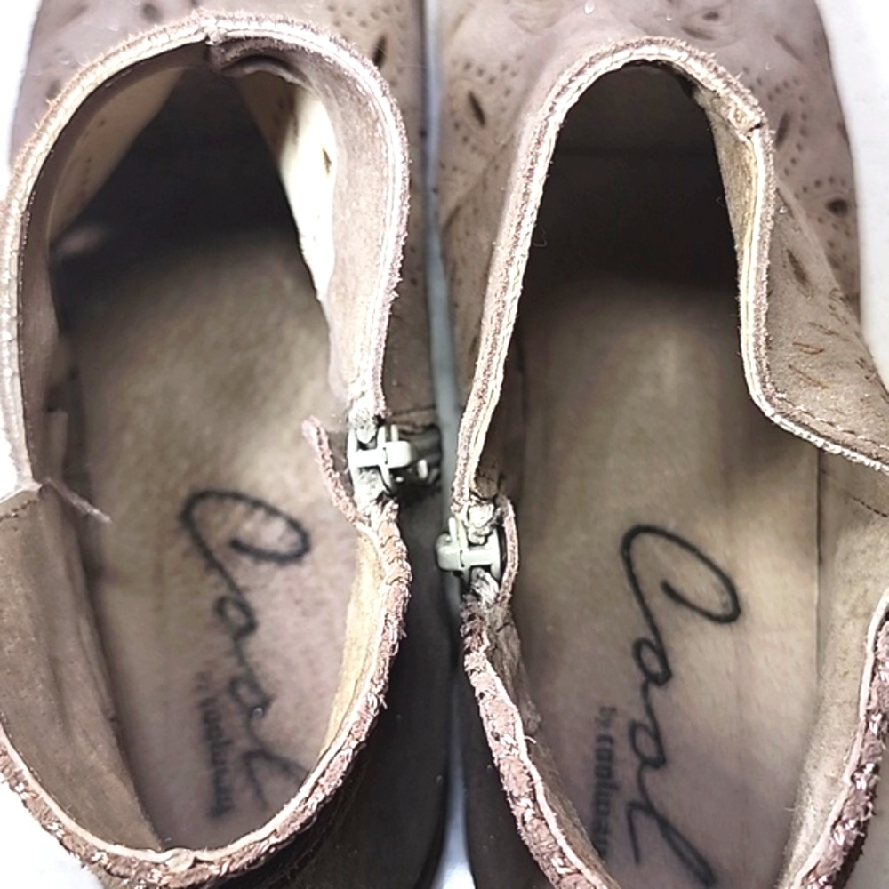 Cool By Coolway Metallic Flats Peep-Toe Sandals Size 9 Leather Made In Spain - Picture 8 of 9